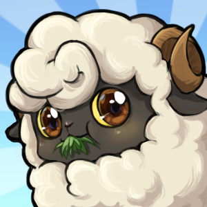 Little Sheep Eating Grass